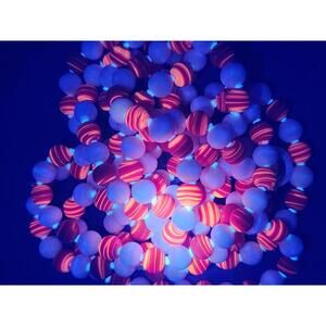 Vintage Marked Japan Cherry Swirl Glass Necklace | UV Reactive 62" Cadmium 1950s